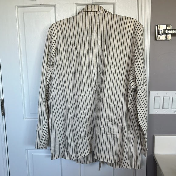 Apt. 9 Double Breasted Pinstripe Unlined Linen Blend Blazer Jacket - Picture 5 of 5